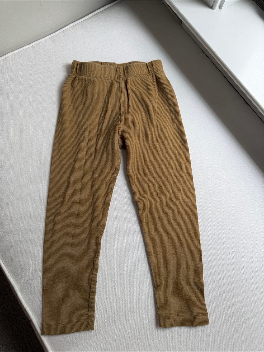 Kids Zara Ribbed Knit Pants in Camel